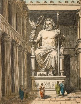 Statue of Zeus in Olympia , H. Leutemann
