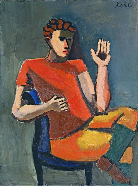 Seated Man with a Raised Hand from Helmut von Hugel Kolle