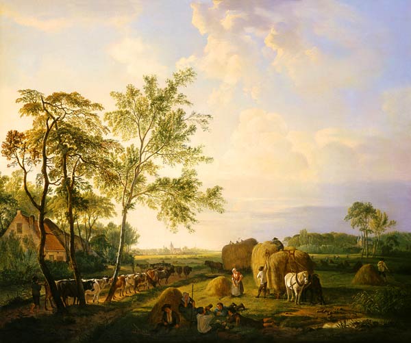 Landscape with hay harvest and cattle herd from Hendrick van Sande Backhuyzen
