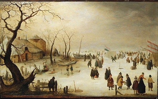 A Winter River Landscape with Figures on the Ice from Hendrik Avercamp
