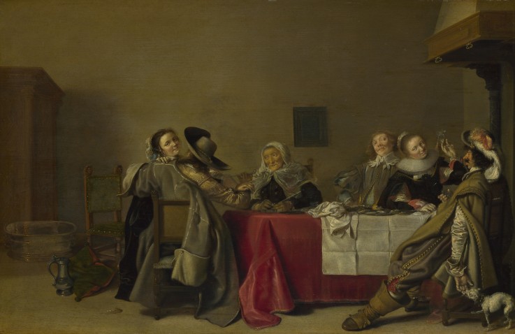 A Merry Company at Table from Hendrik Gerritsz. Pot