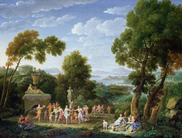 A Wooded Italianate Landscape with Nymphs Dancing from Hendrik van Lint