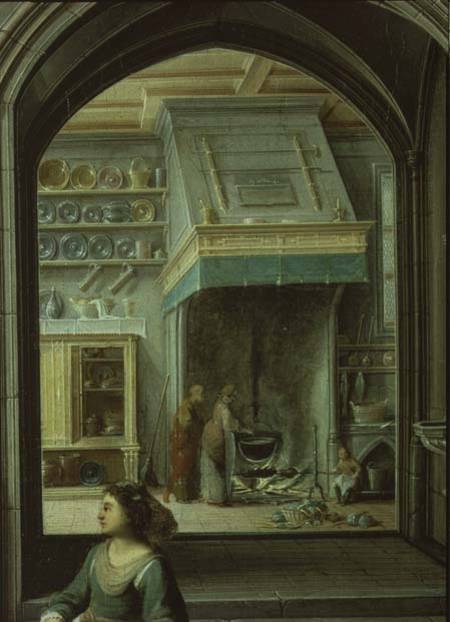 Christ in the house of Martha and Mary, detail of the kitchen from Hendrik van Steenwyk