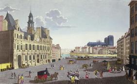 View of the Place de l'Hotel de Ville, as seen from the Rue du Mouton, engraved by Guiguet, c.1815-2