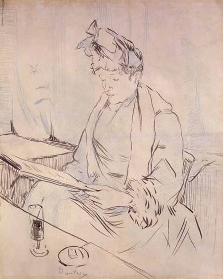 At the Cafe (pencil & ink on paper) from Henri de Toulouse-Lautrec