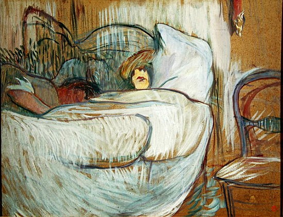 In Bed, 1894 (oil on card) from Henri de Toulouse-Lautrec