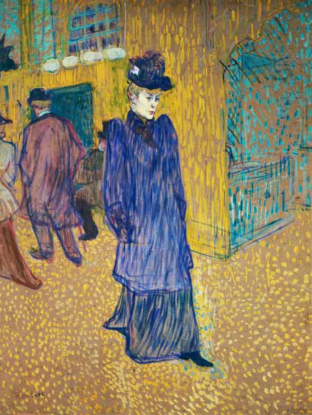 Jane Avril leave the Moulin rouge at this from Henri de Toulouse-Lautrec
