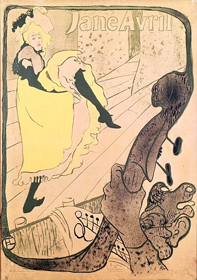 Poster advertising Jane Avril (1868-1943) at the Jardin de Paris from Henri de Toulouse-Lautrec