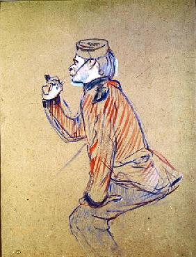 English Soldier Smoking a Pipe, 1898 (oil card)