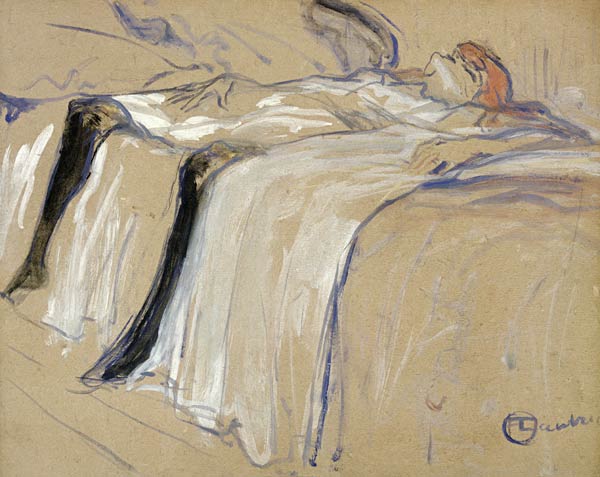 Woman lying on her Back - Lassitude, study for 'Elles' from Henri de Toulouse-Lautrec
