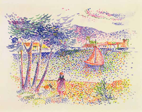 Sailing Boats at the Seaside from Henri-Edmond Cross