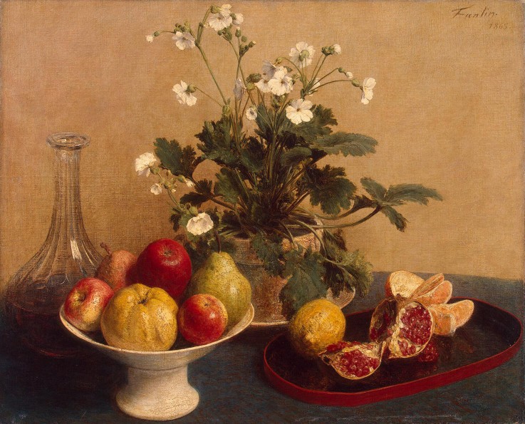 Flowers, Dish with Fruit and Carafe from Henri Fantin-Latour