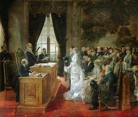 The wedding of Mathurin Moreau in the city hall of Paris.