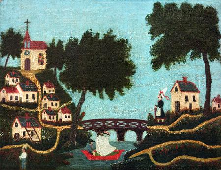 H.Rousseau / Landcape with bridge