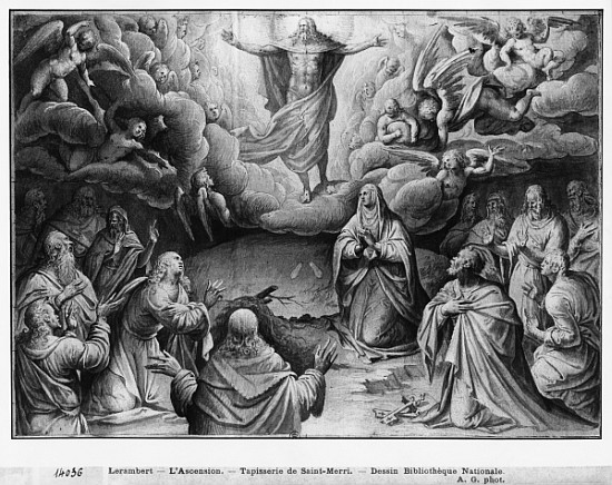 Life of Christ, Ascension, preparatory study of tapestry cartoon for the Church Saint-Merri in Paris from Henri Lerambert