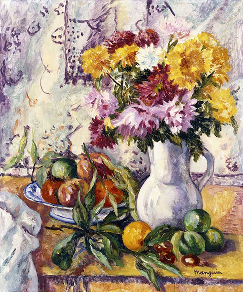 Chrysanthemums and Fruit, 1939 from Henri Manguin