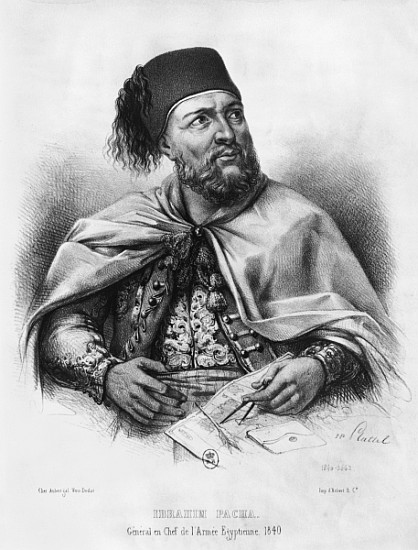 Portrait of Ibrahim Pasha from Henri Daniel Plattel