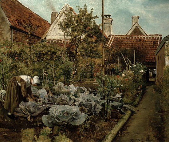 A Flemish Garden from Henri de Braekeleer
