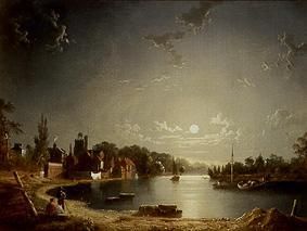 Riverside at moonlight from Henry Pether