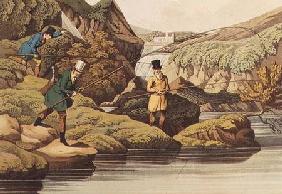 Salmon Fishing, auqatinted by I. CLark, pub. by Thomas McLean