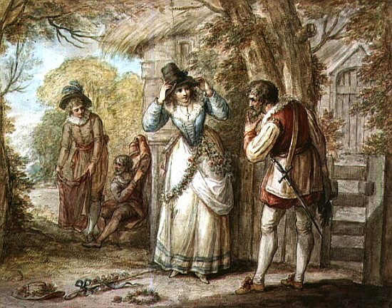 Florizel and Autolycus changing Garments from Henry William Bunbury