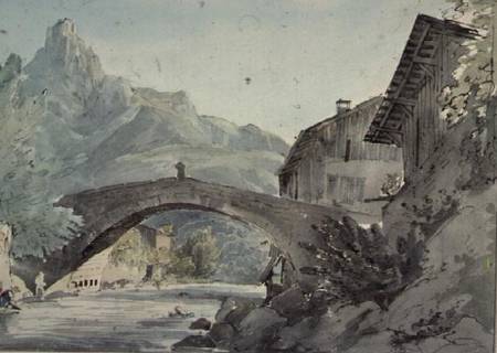 Bridge at Sallanches and the Aiguille de Varens from Henry William Burgess