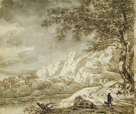 Mountainous Landscape with a Hiker from Herman Nauwincz