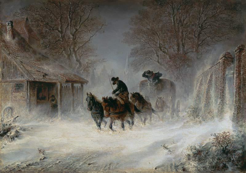 Coach in the snowstorm. from Hermann Kauffmann