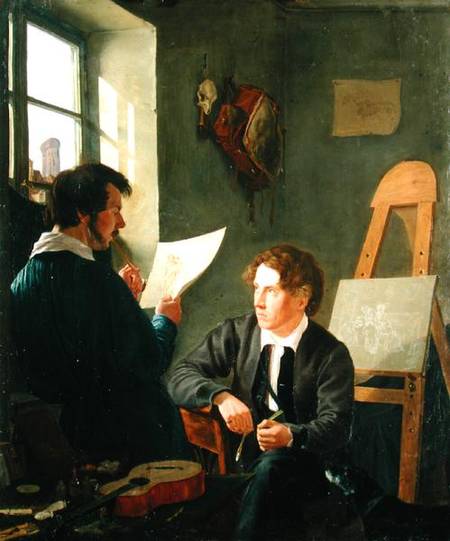 Hermann Kauffmann and Georg Haeselich (1806-94) in Kauffmanns Munich Studio from Hermann Kauffmann
