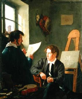 Hermann Kauffmann and Georg Haeselich (1806-94) in Kauffmanns Munich Studio