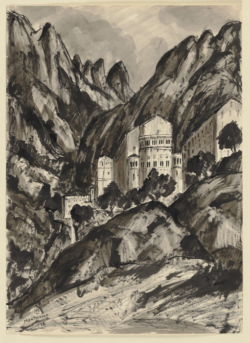 Der Berg Montserrat mit dem Benediktinerkloster Santa Maria de Montserrat from Hermann Lismann