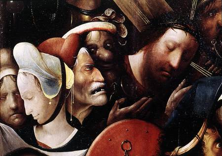 The Carrying of the Cross. detail of Christ and St. Veronica from Hieronymus Bosch