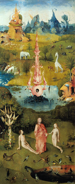Garden of Earthly Delights - Garden of Eden aka Paradise (left panel) from Hieronymus Bosch