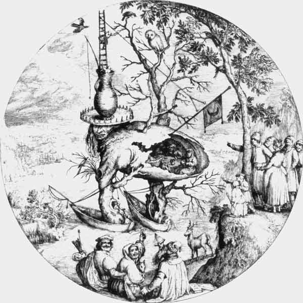 after H.Bosch, The Tree-Man / engraving from Hieronymus Bosch
