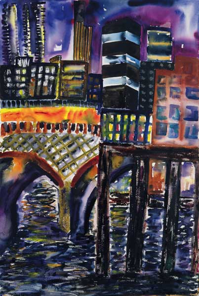City at Night, 1998 (w/c on paper)  from Hilary  Rosen