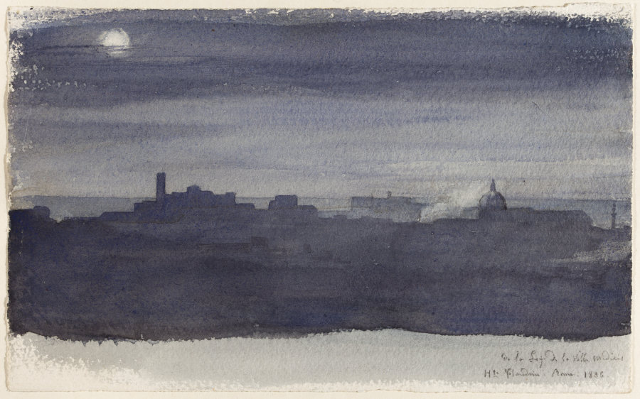View of Rome at Night from Hippolyte Flandrin