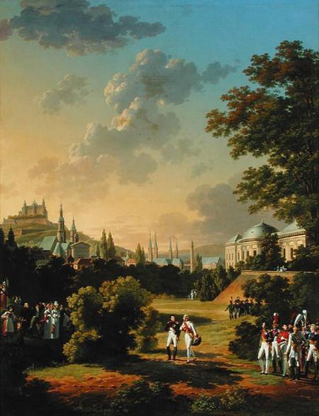 Meeting Between Napoleon I (1769-1821) and Ferdinand III (1769-1824) Grand Duke of Tuscany at Wurtzb from Hippolyte Lecomte