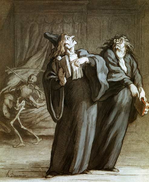 H. Daumier / Deux medecins et la mort from Honoré Daumier