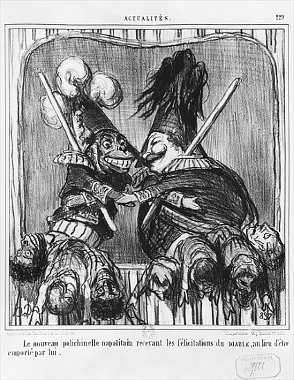 Series ''Actualites'', The new Neapolitan Buffoon, plate 229, illustration from ''Le Charivari'', 19 from Honoré Daumier