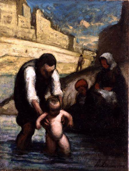 The First Swim from Honoré Daumier