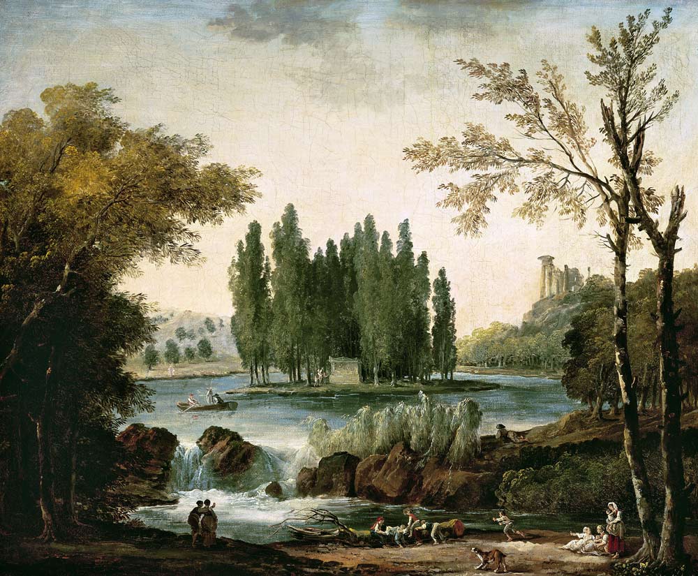 The Tomb of Jean-Jacques Rousseau at Ermenonville from Hubert Robert