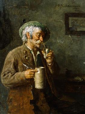 The connoisseur (old smallholder with tankard)