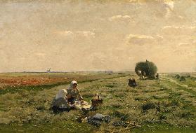 Have a break during the hay harvest at the Niederrhein