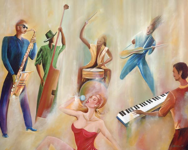 On Stage, 2008 (oil on canvas)  from Ikahl  Beckford