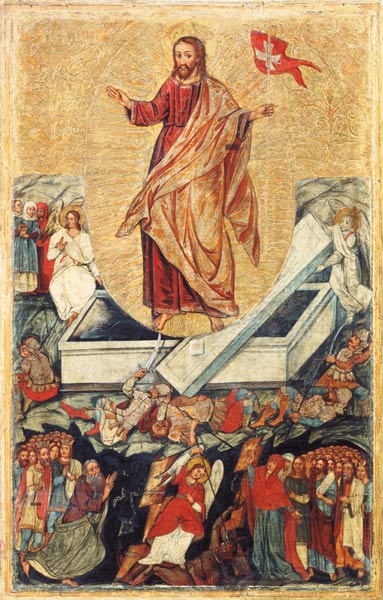Resurrection of Christi. Altar panel from Bezdesh area (of Bretsk) from Ikone (russisch)