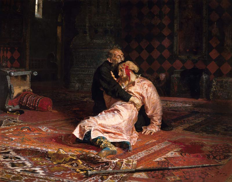 Tsar Ivan the terrible with his son Ivan on November 16th, 1581st 1885. from Ilja Efimowitsch Repin