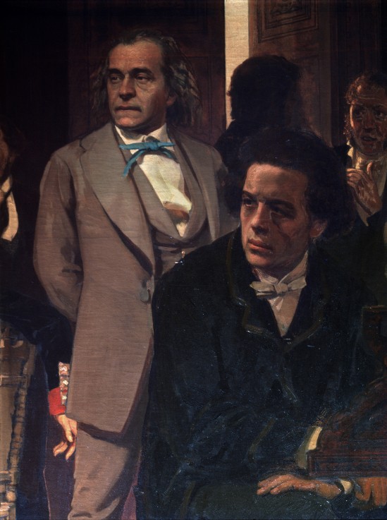 The composers Anton Rubinstein and Alexander Serov (Detail of the painting Slavonic composers) from Ilja Efimowitsch Repin