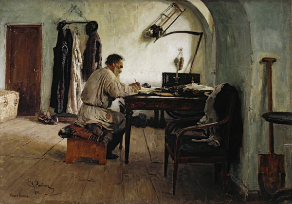 Leo Tolstoj im Schreibzimmer / Repin from Ilja Efimowitsch Repin