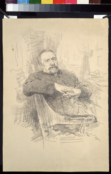Portrait of the author Nikolai Leskov (1831-1895) from Ilja Efimowitsch Repin