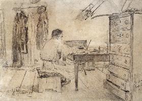 The author Lev Tolstoy in his Study room